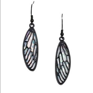 Hot Topic Blackheart Fairy Wing Drop Earrings